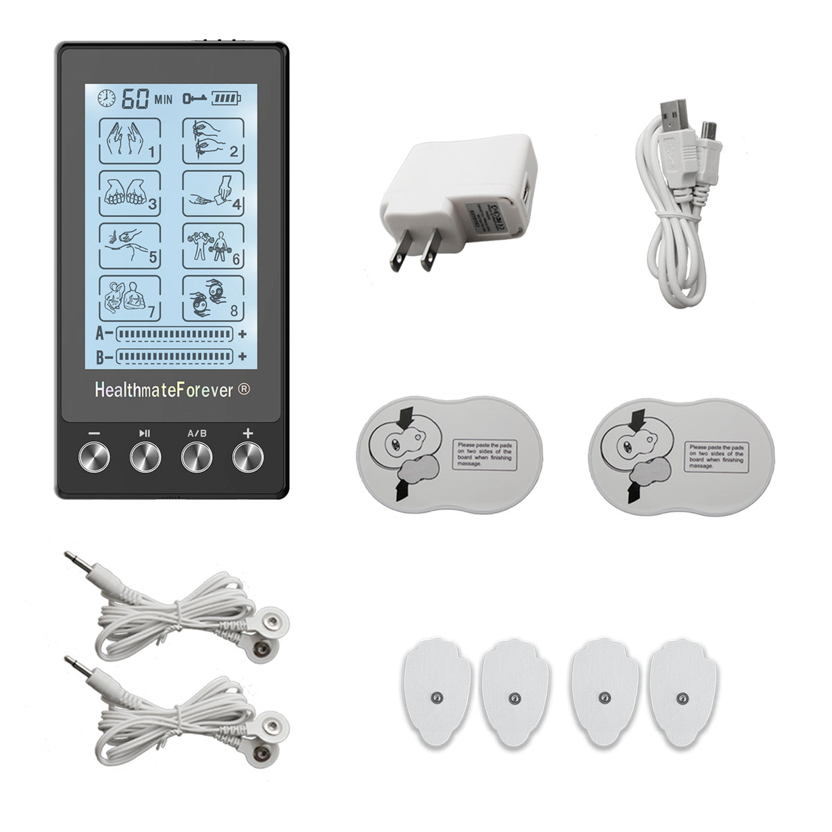 HealthmateForever TS6ABH Touch Screen Tens Unit & Muscle Stimulator (Black)