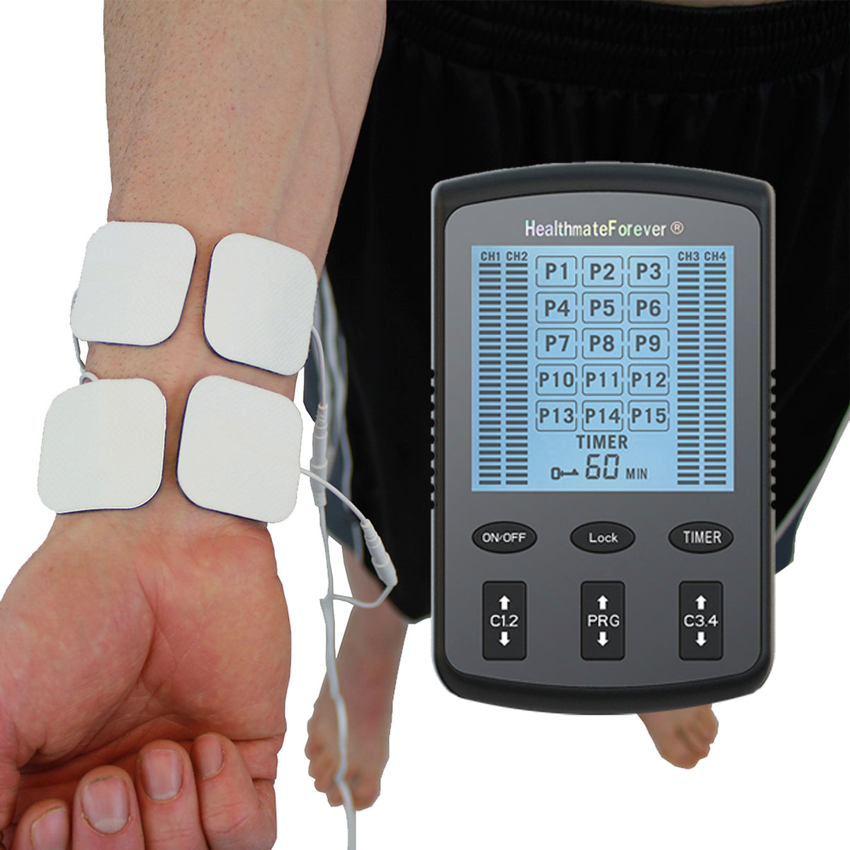 HealthmateForever ZT15AB TENS Muscle Recovery & Pain Relief Therapy (Black)