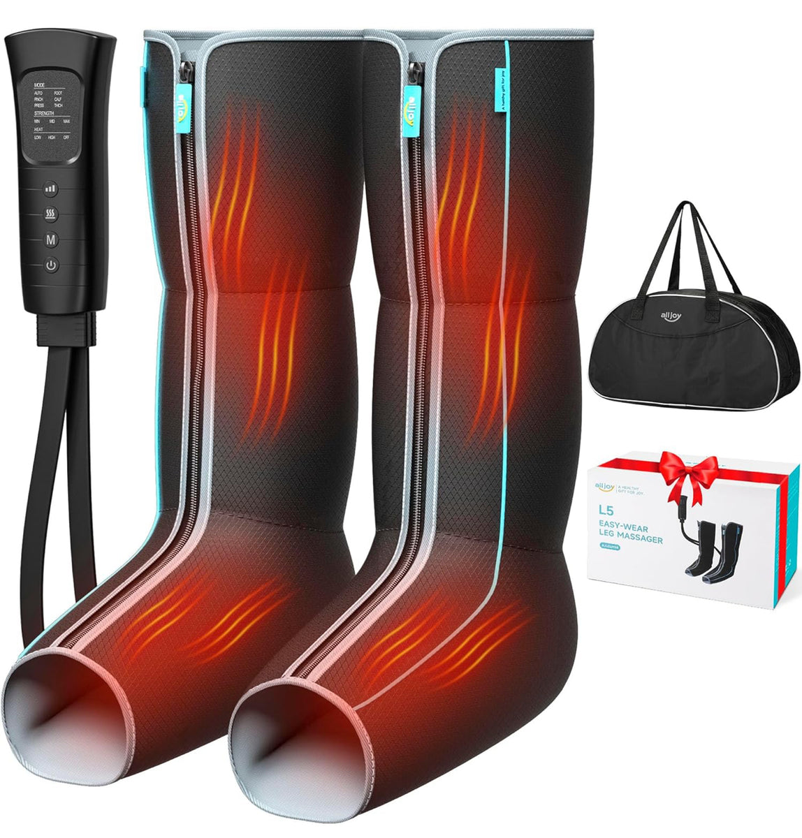 Leg Massager with Heat and Compression, Zipper Leg Massager for Circul ...