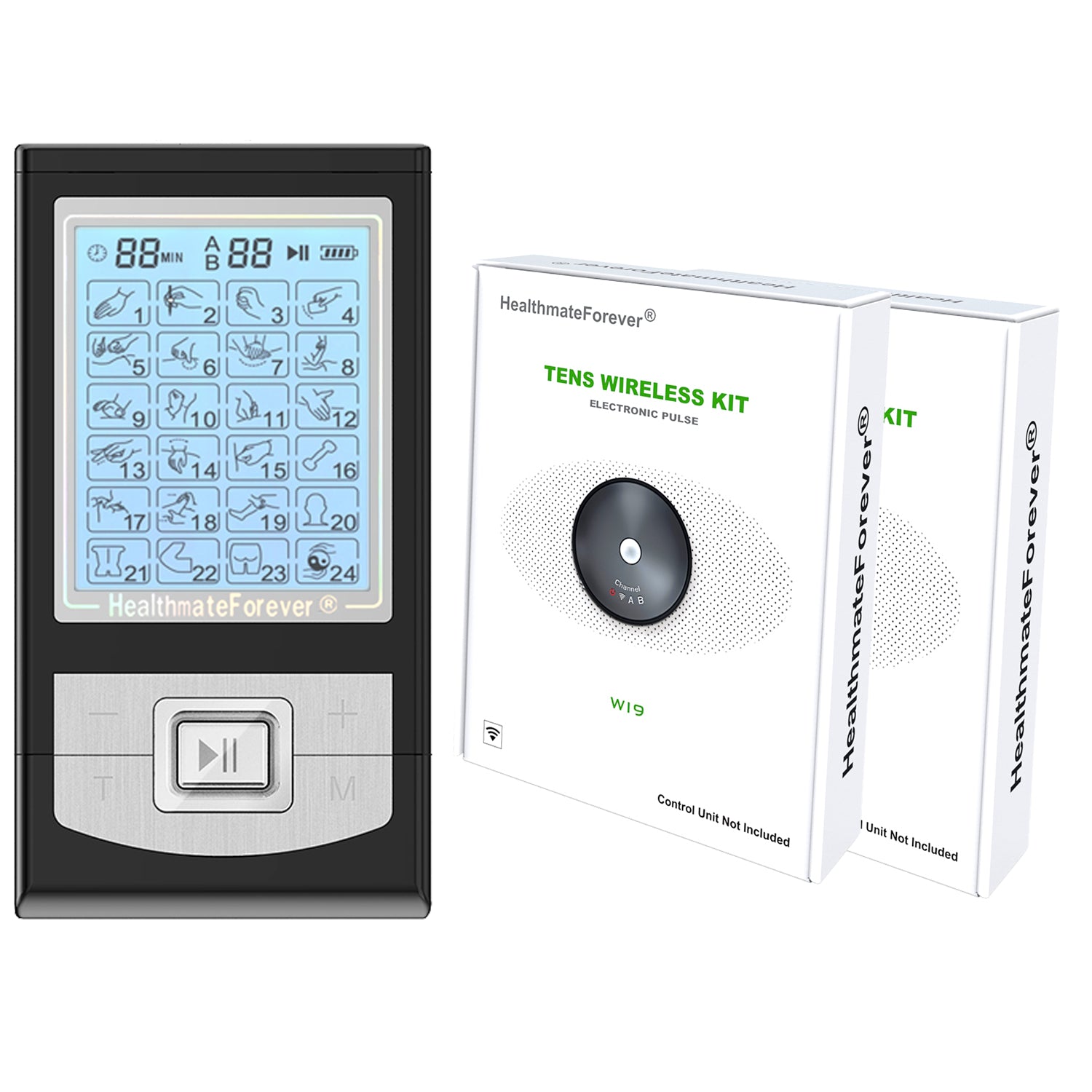 thumbnail image 2 of AUVON Dual Channel TENS EMS Unit 24 Modes Muscle Stimulator For Pain R 2 of 12