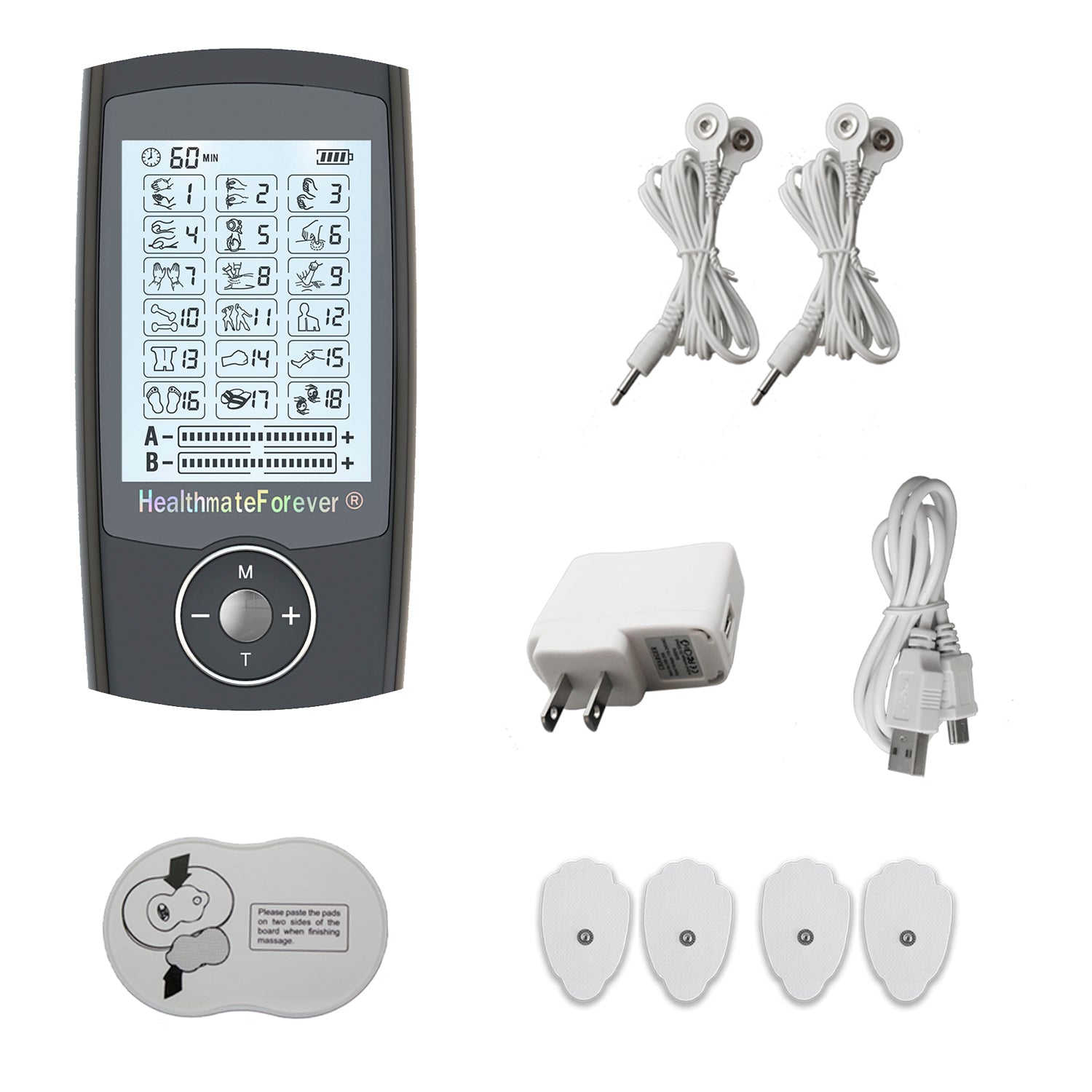 Free Massage Belt + PRO18AB Pain Relief TENS Unit & Muscle Stimulator - 2 Year Warranty - HealthmateForever.com