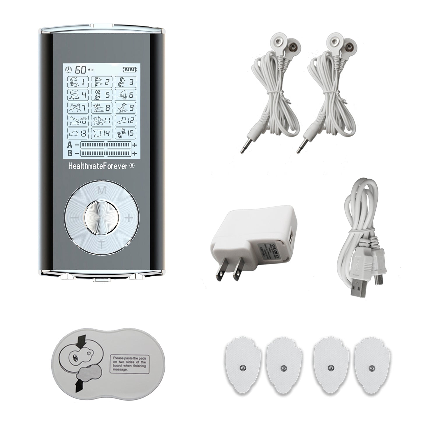 Rechargeable TENS Unit Muscle Stimulator,Independent-Control A/B