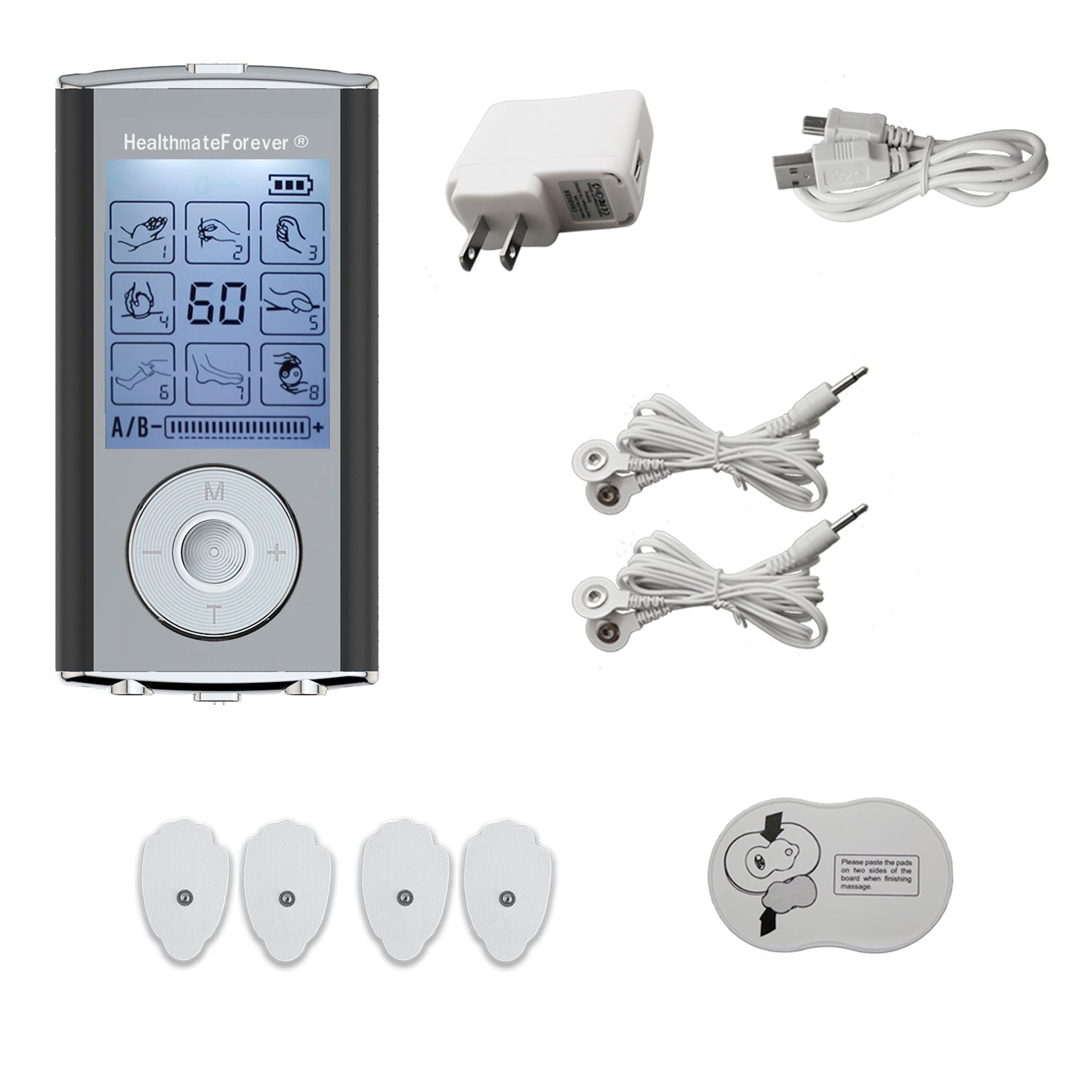 HM8AB TENS Unit & Muscle Stimulator, two independent AB channels like 2in1  machine