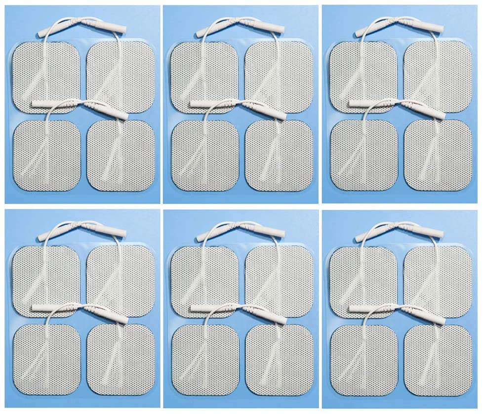 6 Sets (24 Pcs) Pin-Insert Square Electrode Patches Pads for YK15AB | YK15RC | CT15AB | ZT15AB +CT60AB | ZT60AB Pain Relief TENS Machines Muscle Stimulators - HealthmateForever.com