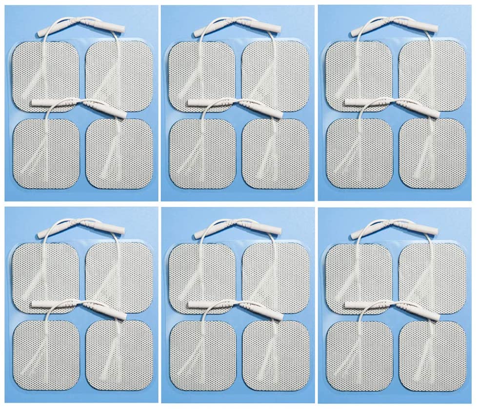12 Sets (48 Pcs) Non-woven Pin-Insert Square Electrode Patches Pads fo ...