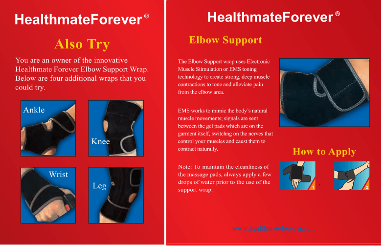Conductive Elbow Brace / Support / Wrap for TENS & Muscle Stimulator Pain Management - HealthmateForever.com