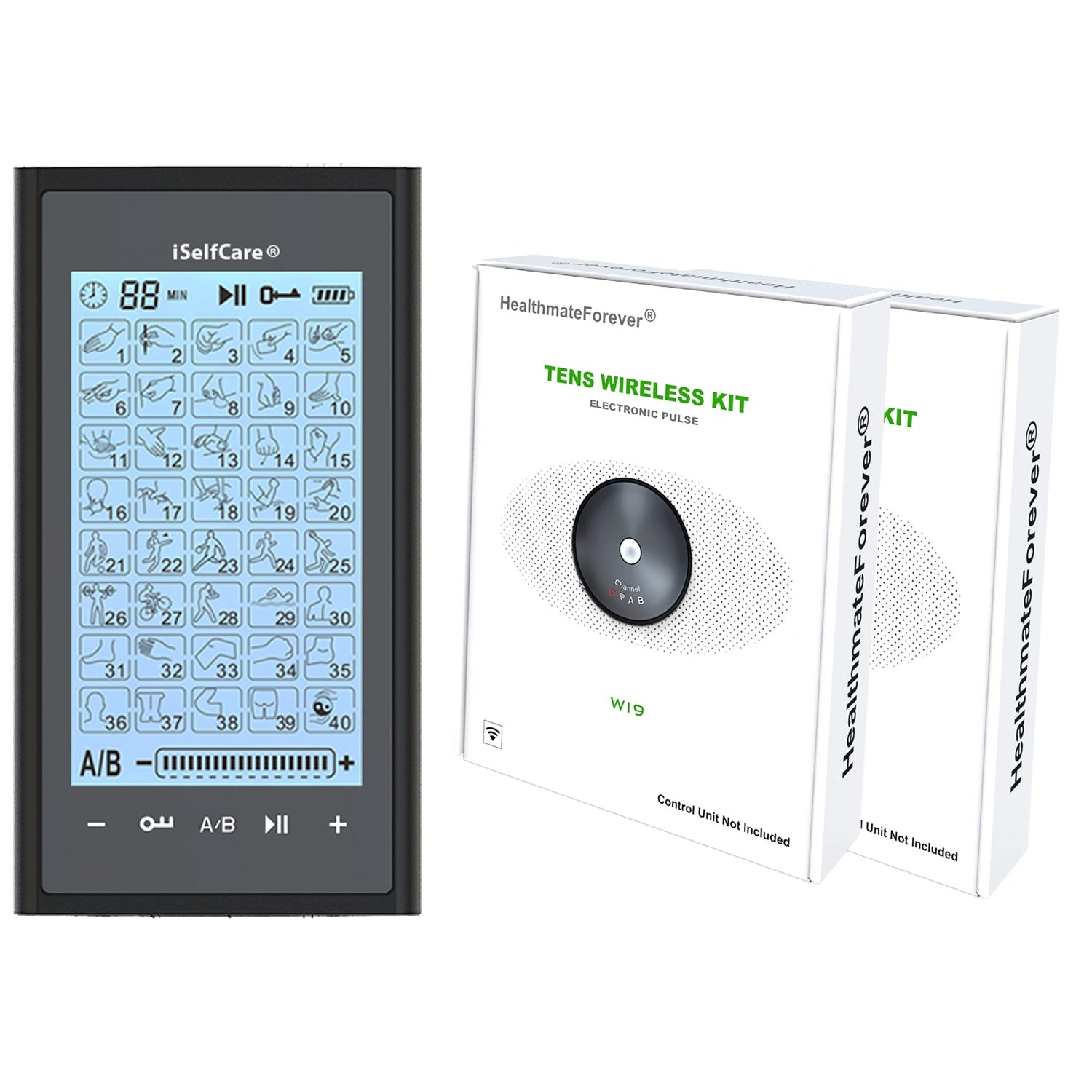 2020 Version 40 Modes T40AB2 iSelfCare® TENS unit & Muscle Stimulator - 2 Year Warranty - HealthmateForever.com