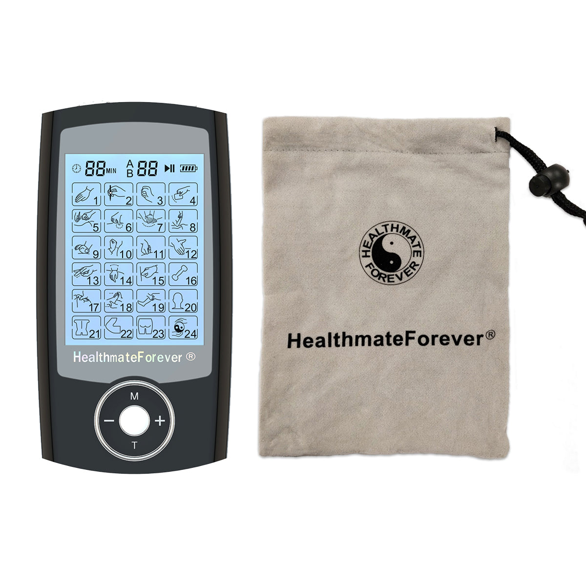 4 Outputs TENS Unit Muscle Stimulator Machine: Easy@Home 24 Modes Rech