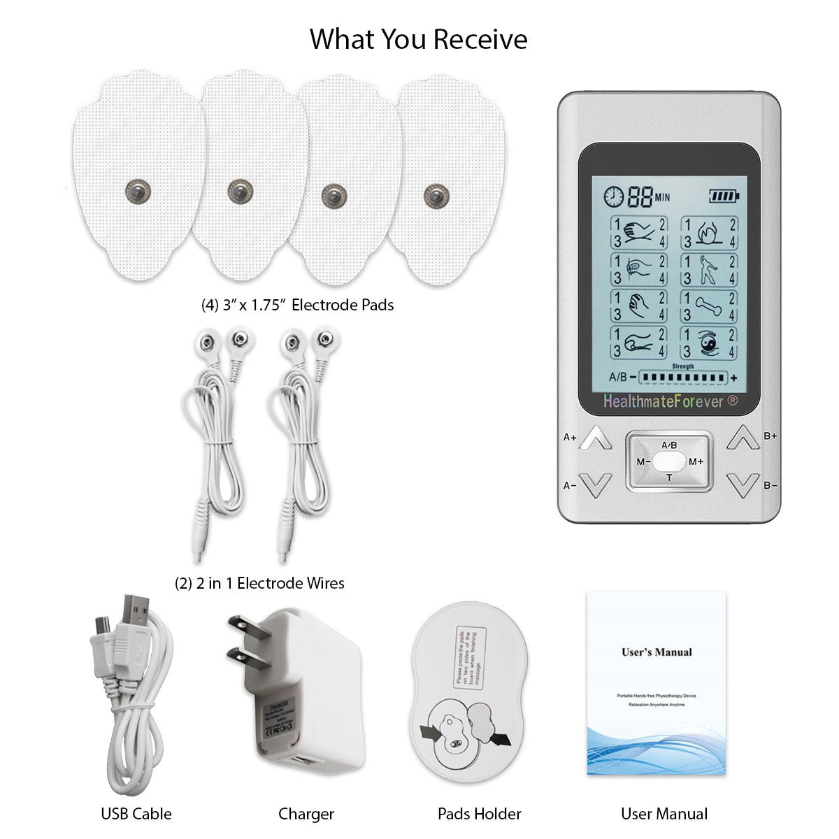 New Arrival - 2020 Version 32 Modes PRO32AB2 TENS Unit & Muscle Stimulator - 2 Year Warranty - HealthmateForever.com