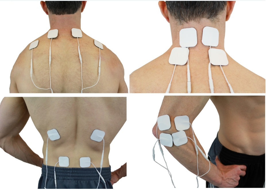 12 Sets (48 Pcs) Pin-Insert Square Electrode Patches Pads  for YK15AB | YK15RC | CT15AB | ZT15AB +CT60AB | ZT60AB Pain Relief TENS Machines Muscle Stimulators - HealthmateForever.com