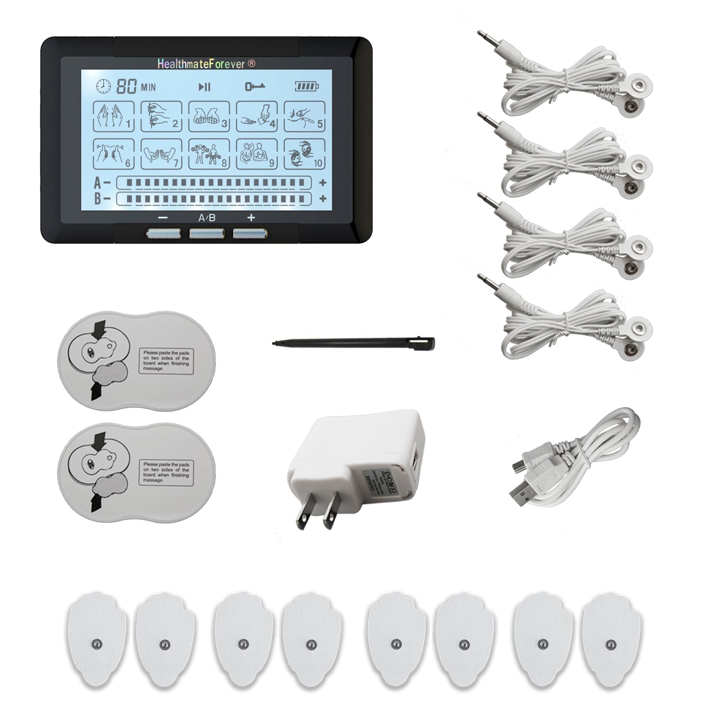 Touch Screen TS10ABH TENS Unit & Muscle Stimulator - HealthmateForever.com