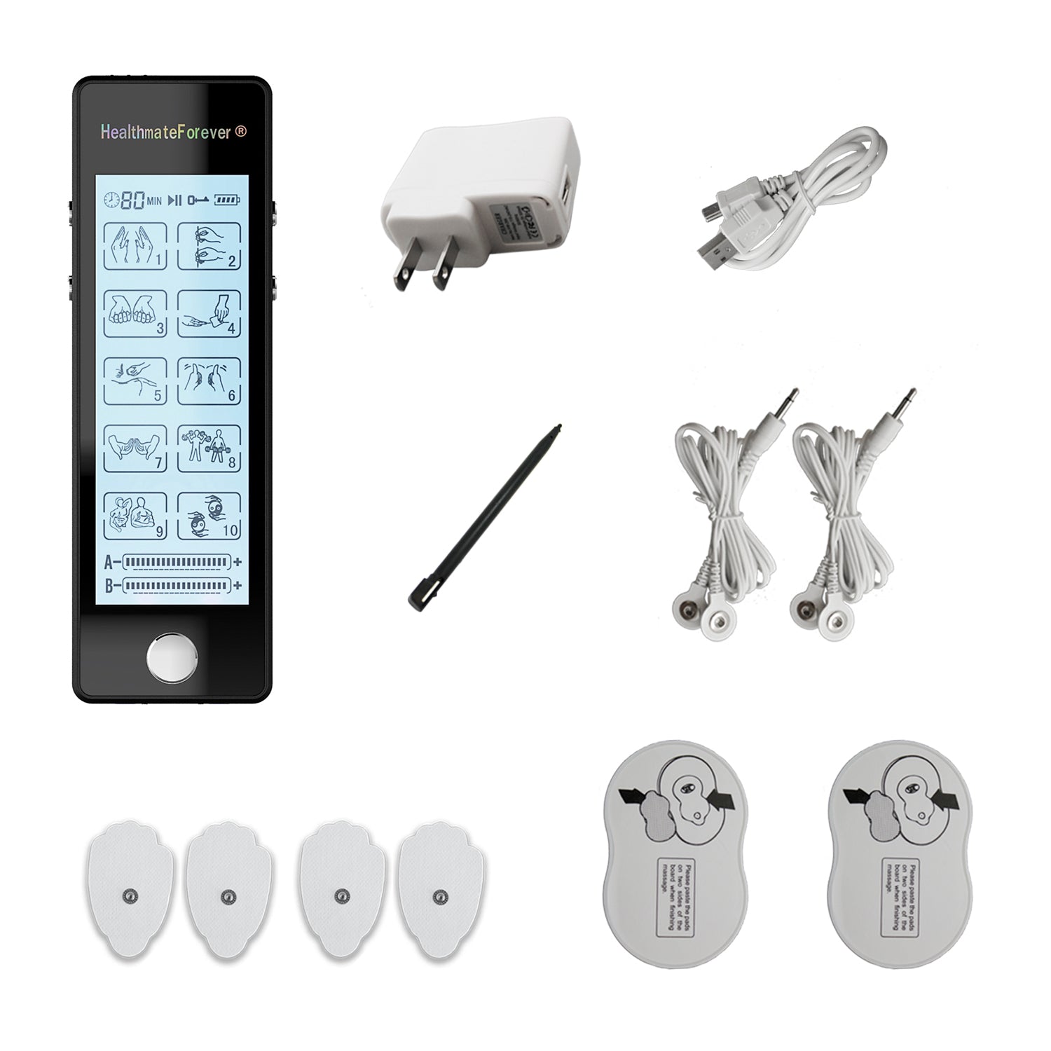 Touch Screen TS10ABV TENS Unit & Muscle Stimulator - HealthmateForever.com