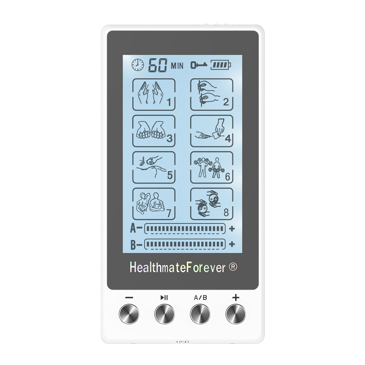 Touch Screen TS8AB TENS Unit & Muscle Stimulator - HealthmateForever.com