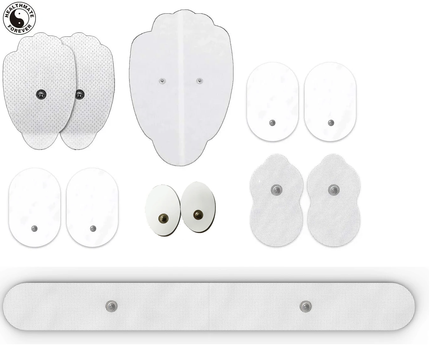 Combo B -7 Assorted Snap-on Replacement Electrode Pads / Patches applied for various pain relief - HealthmateForever.com