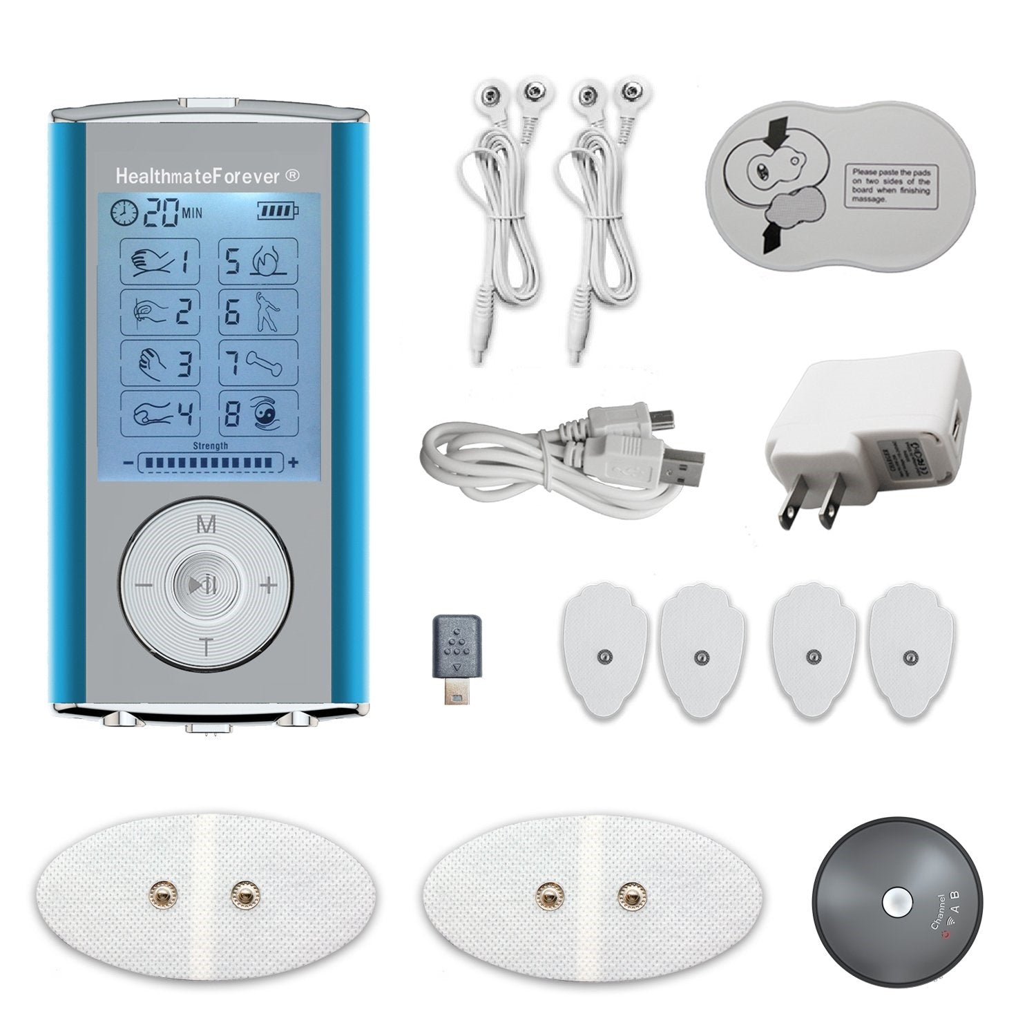 HealthmateForever HM8ML TENS Unit & Muscle Stimulator (Silver)