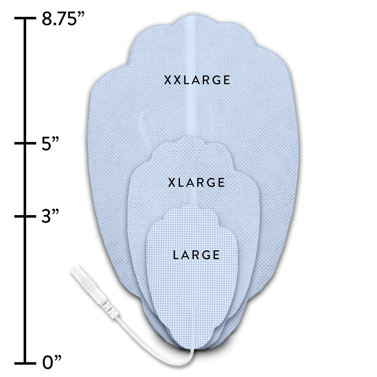 5 Pairs (10 Pcs) White Pin-Insert XL Hand-Shaped Pads for TENS & Muscle Stimulators (5"L x 3.25"W) - HealthmateForever.com