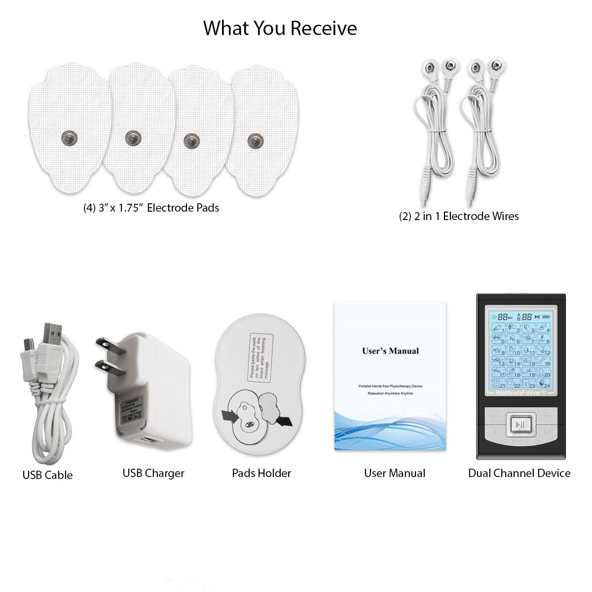 BodyMed® TENS/EMS/Massager Combo with Body Part Diagram