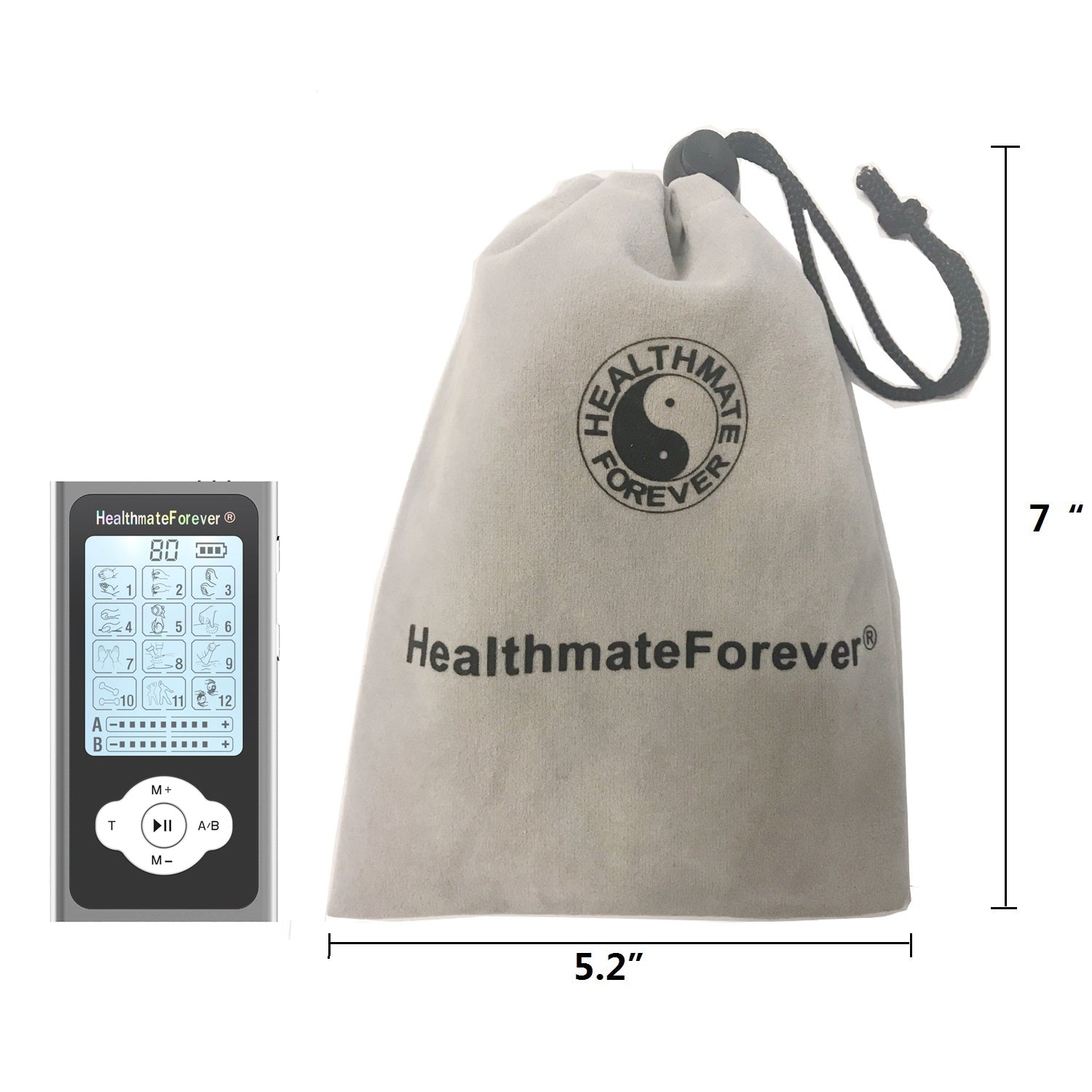 PRO12ABQ Portable Palm Size Electronic Pulse Pain Relief TENS UNIT - HealthmateForever.com
