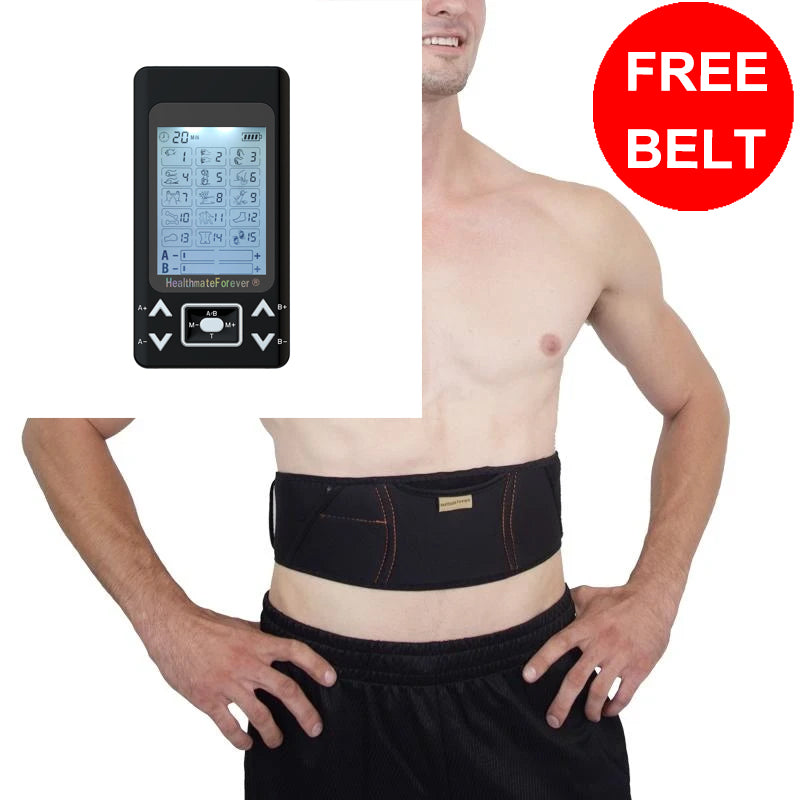Free Massage Belt + PRO15AB2 Pain Relief TENS Unit & Muscle Stimulator - 2 Year Warranty - HealthmateForever.com