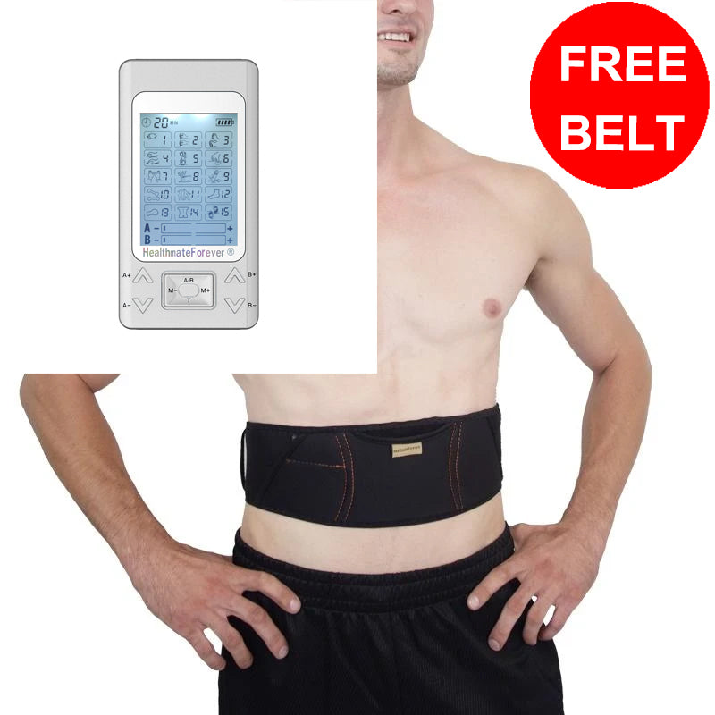 Free Massage Belt + PRO15AB2 Pain Relief TENS Unit & Muscle Stimulator - 2 Year Warranty - HealthmateForever.com
