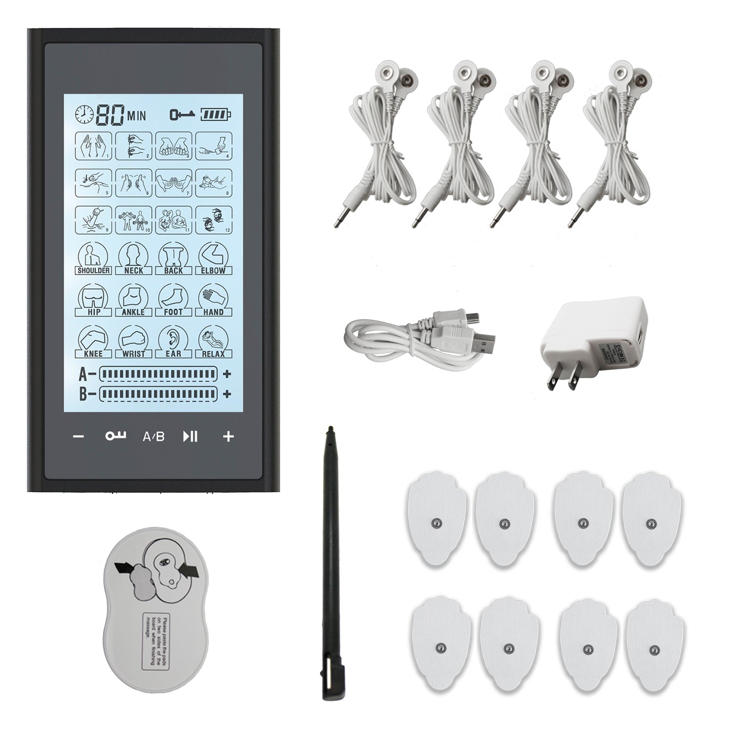 Touch Screen TS8ABV TENS Unit & Muscle Stimulator for Pain Management  Sports Injury Recovery