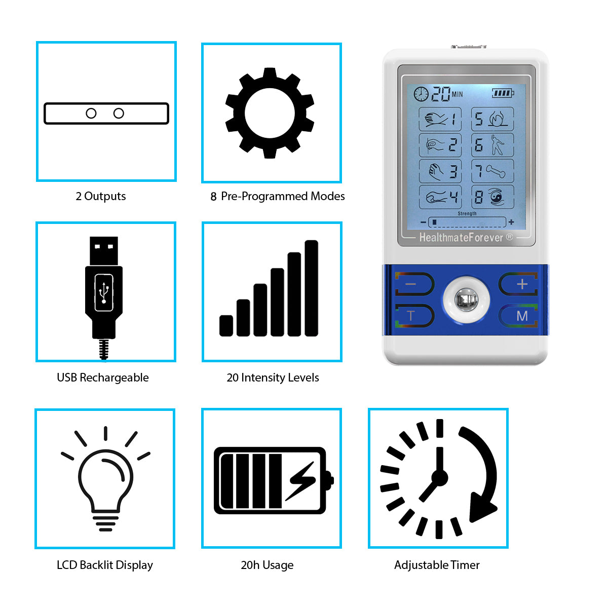 BM8GL TENS Unit & Muscle Stimulator - HealthmateForever.com
