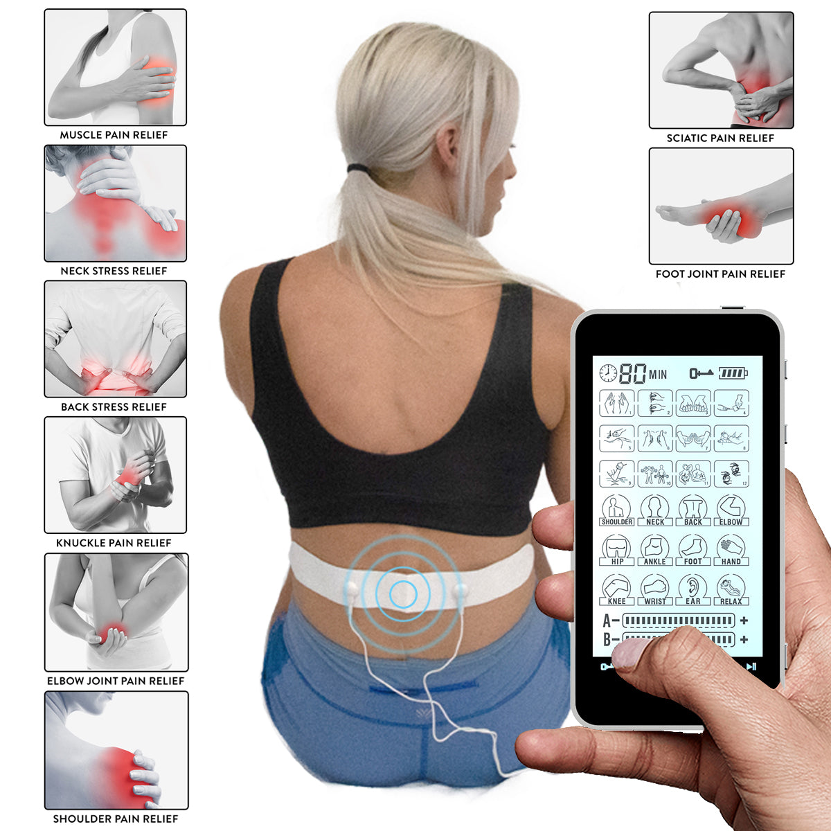 Touch Screen T24AB HealthmateForever Tens Unit & Muscle Stimulator