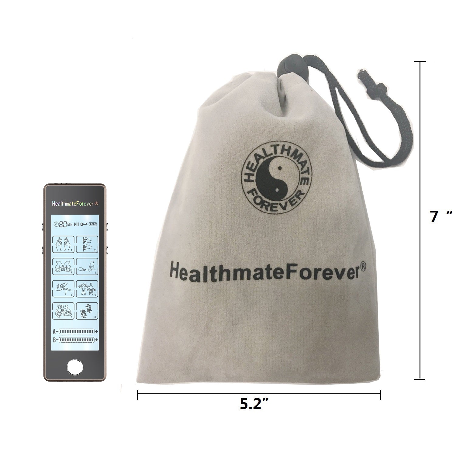 Touch Screen TS8ABV TENS Unit & Muscle Stimulator for Pain Management Sports Injury Recovery - HealthmateForever.com
