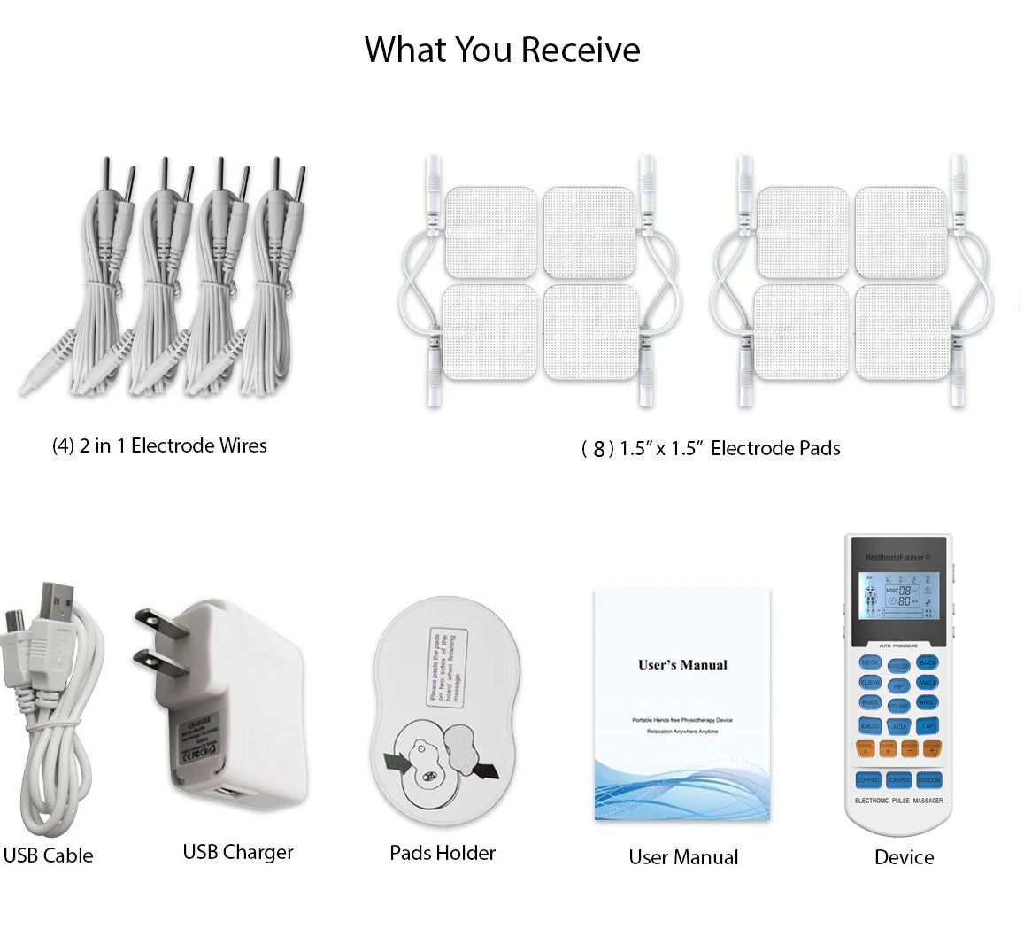 2nd Edition YK15RC Wireless Rechargeable Pain Relief TENS UNIT & Muscle  Stimulator, 4 outputs, apply 8 pads at the same time - 2 Year Warranty